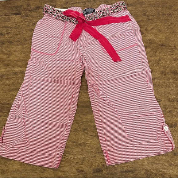 Victoria’s Secret Pink Rare Vintage Flower Pin Stripe PINK Logo Sleep Pant M NWT - Picture 1 of 10